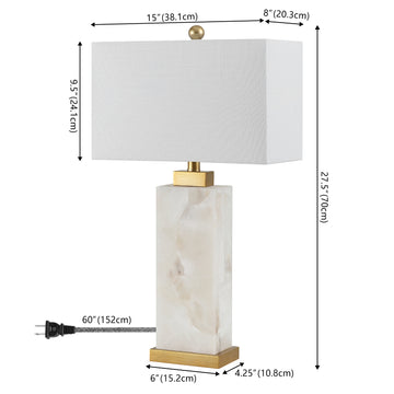 Elizabeth 27.5" Alabaster LED Table Lamp - JONATHAN Y